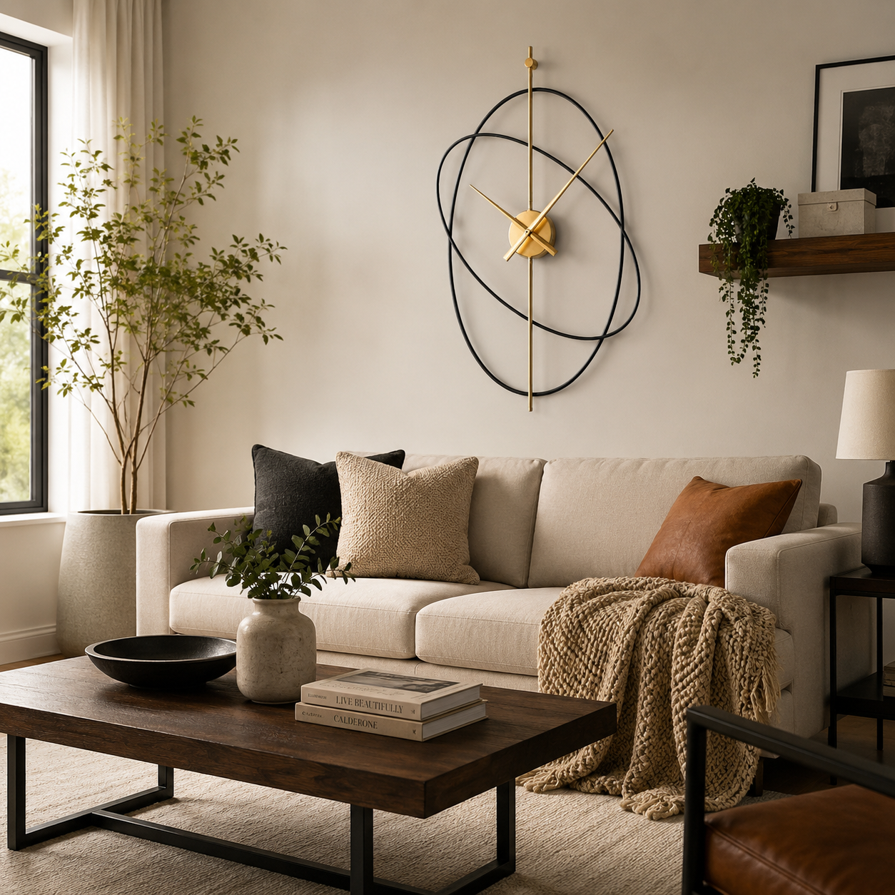 Geometric Open-Frame Wall Clock