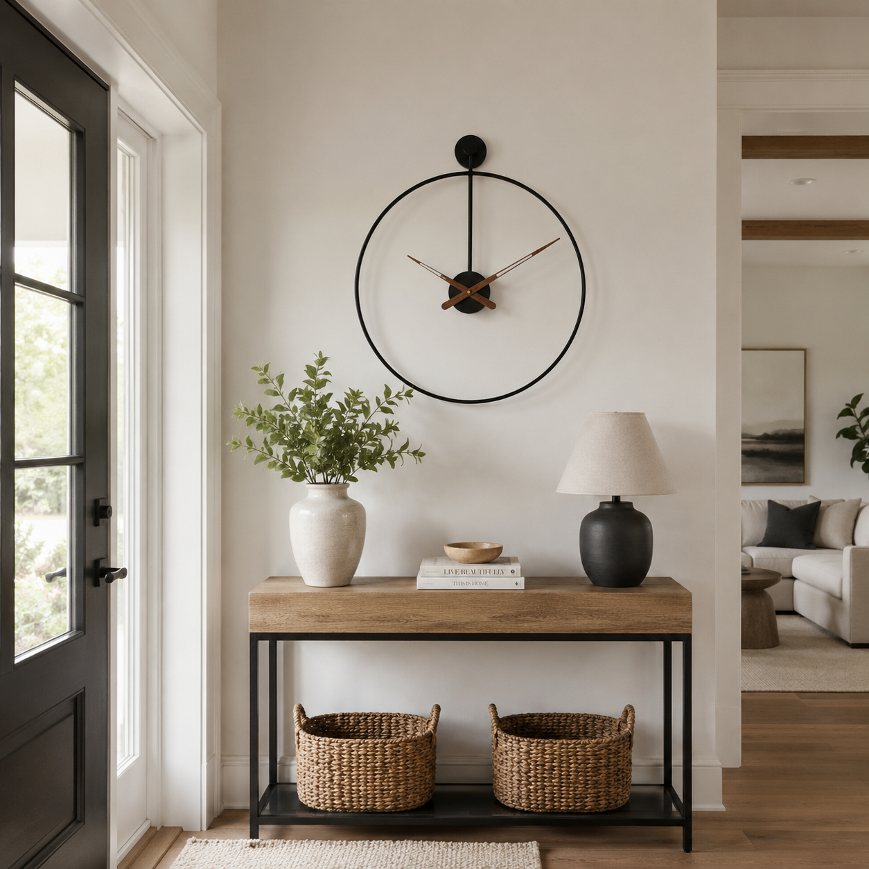 Elara Modern Wall Clock | 16-Inch Minimalist Design, Elegant Home Decor