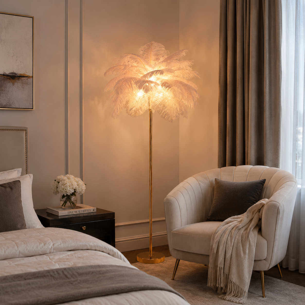 Feather Palm Floor Lamp