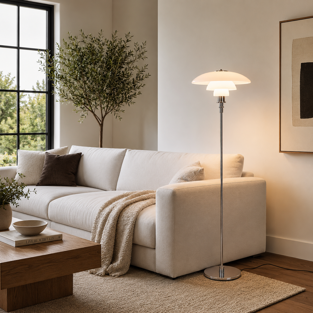 Glass Shade Standing Floor Lamp