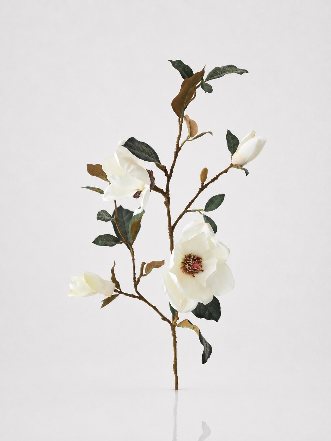 Artificial Flower Magnolia Blossom Branch Cream 35"