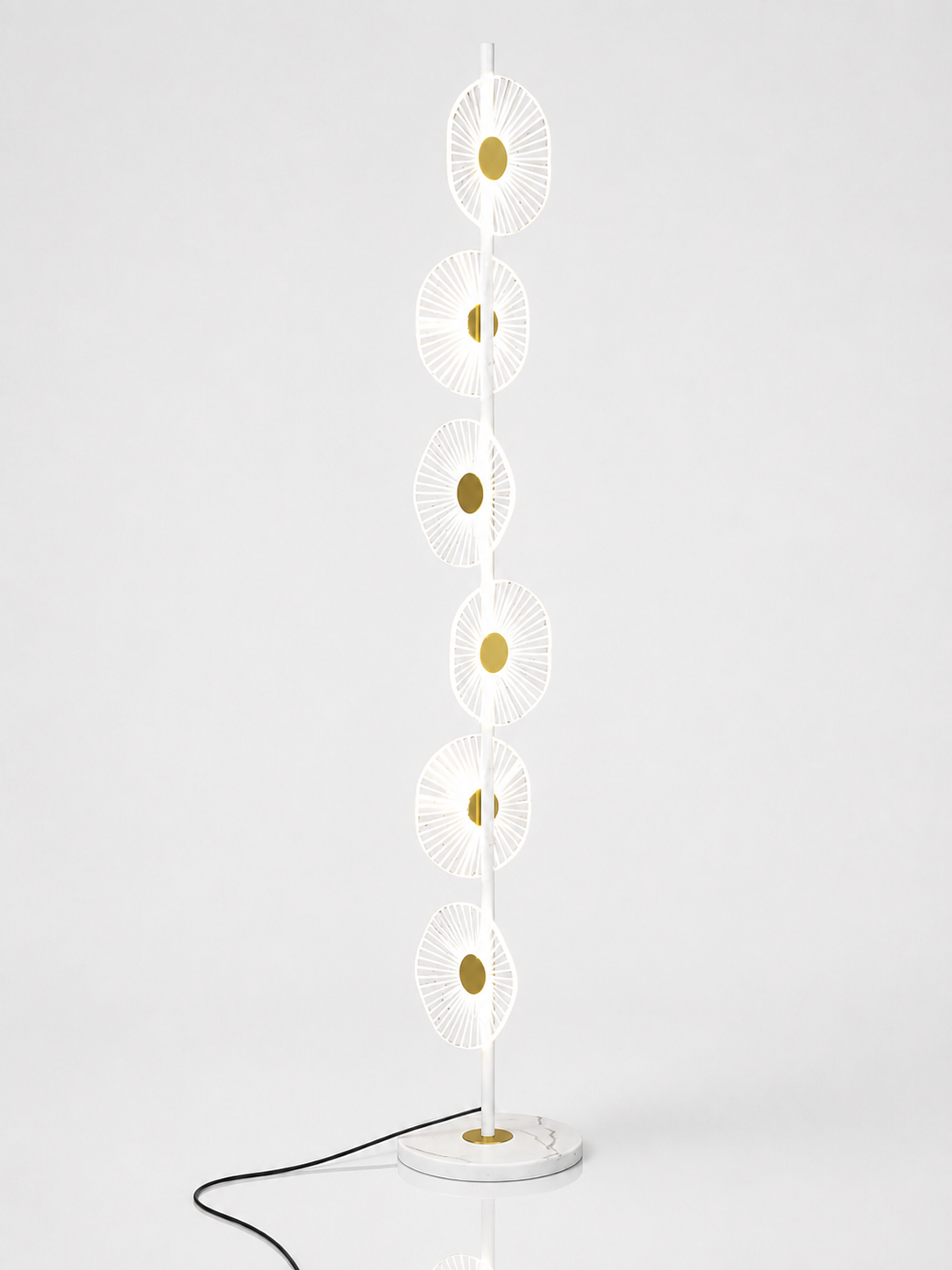Tiered Marble Floor Lamp with Acrylic Lights