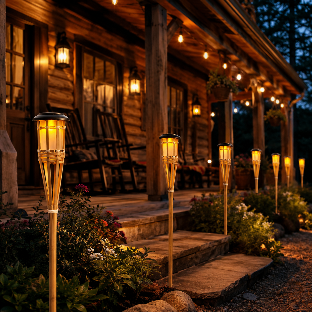 Flickering Flame Solar Outdoor Lights