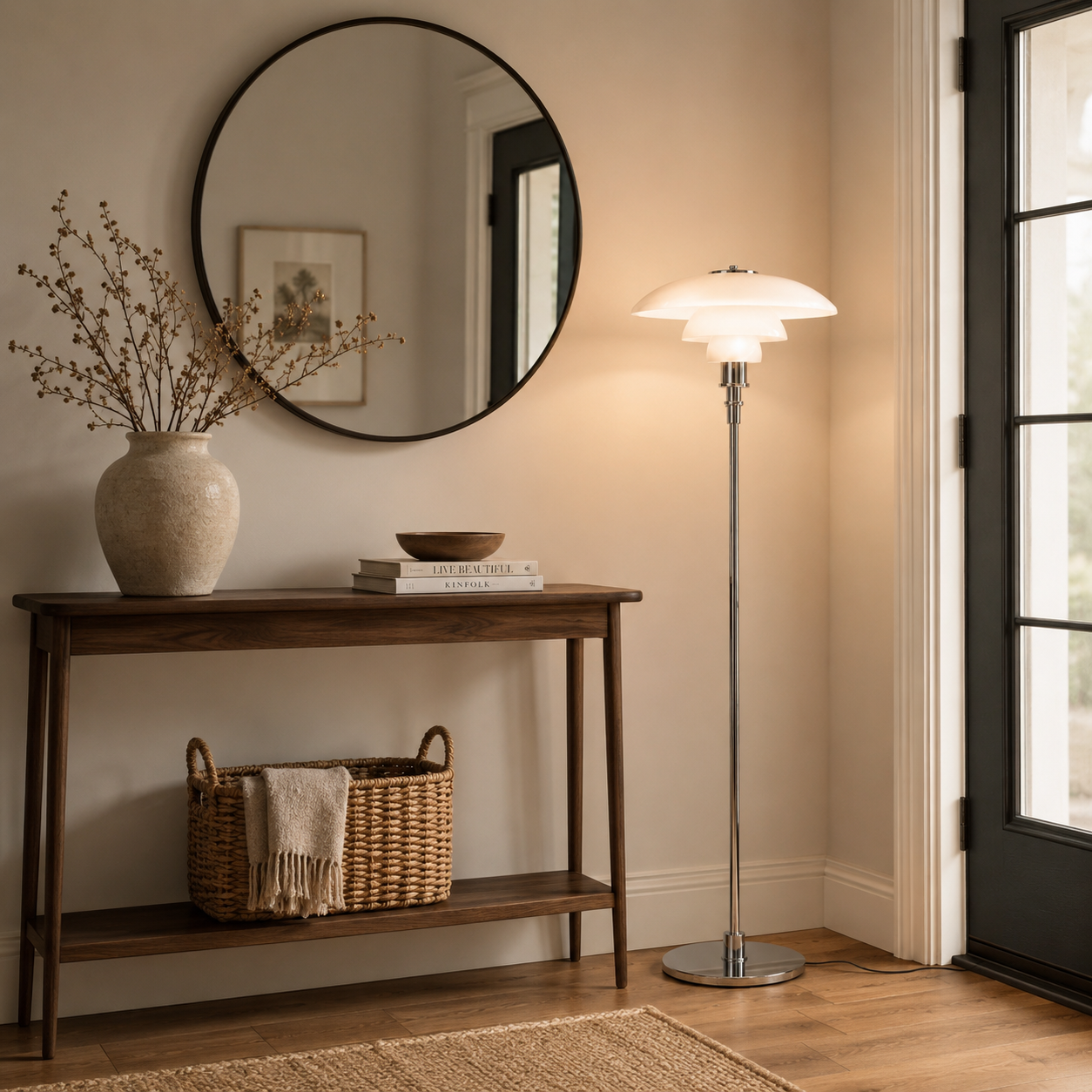 Glass Shade Standing Floor Lamp