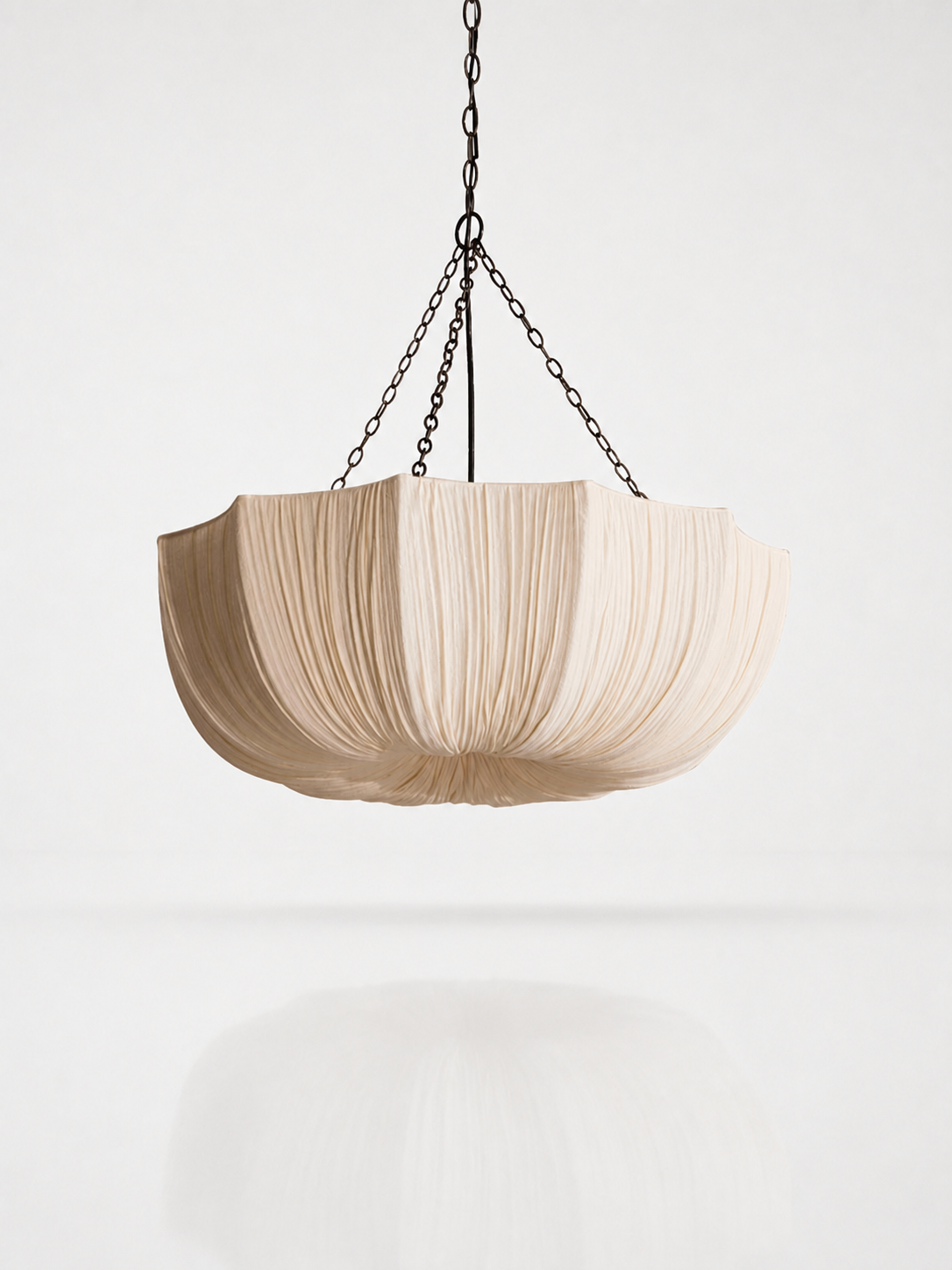 Étoile French Fabric Chandelier | Handcrafted Shade, Iron Frame, Adjustable Hanging Light