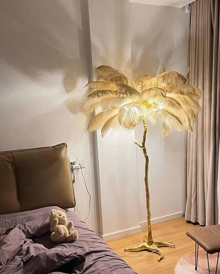 Palm Feather Glow Floor Lamp