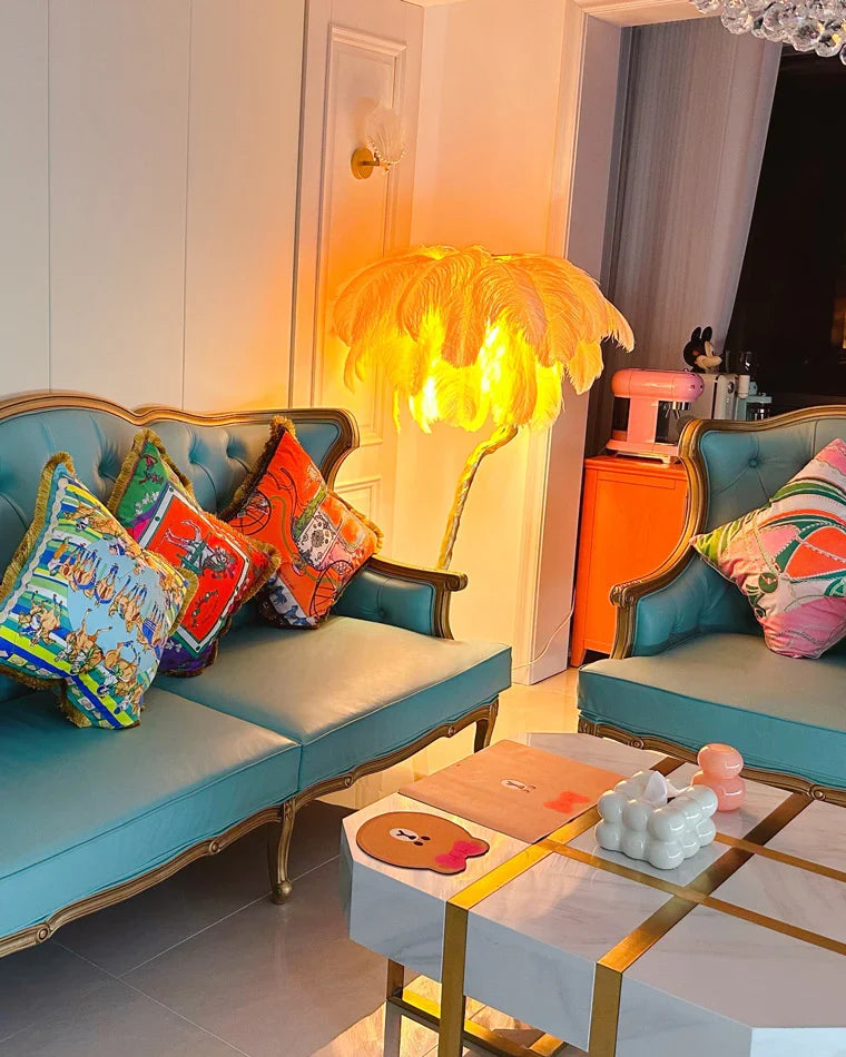 Palm Feather Glow Floor Lamp