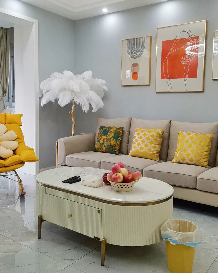 Palm Feather Glow Floor Lamp