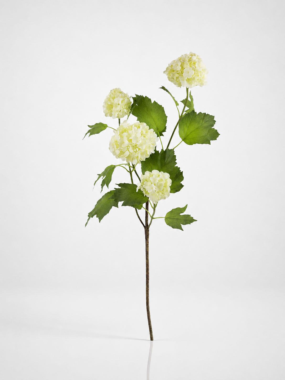 Cream White Artificial Snowball Flower Stem