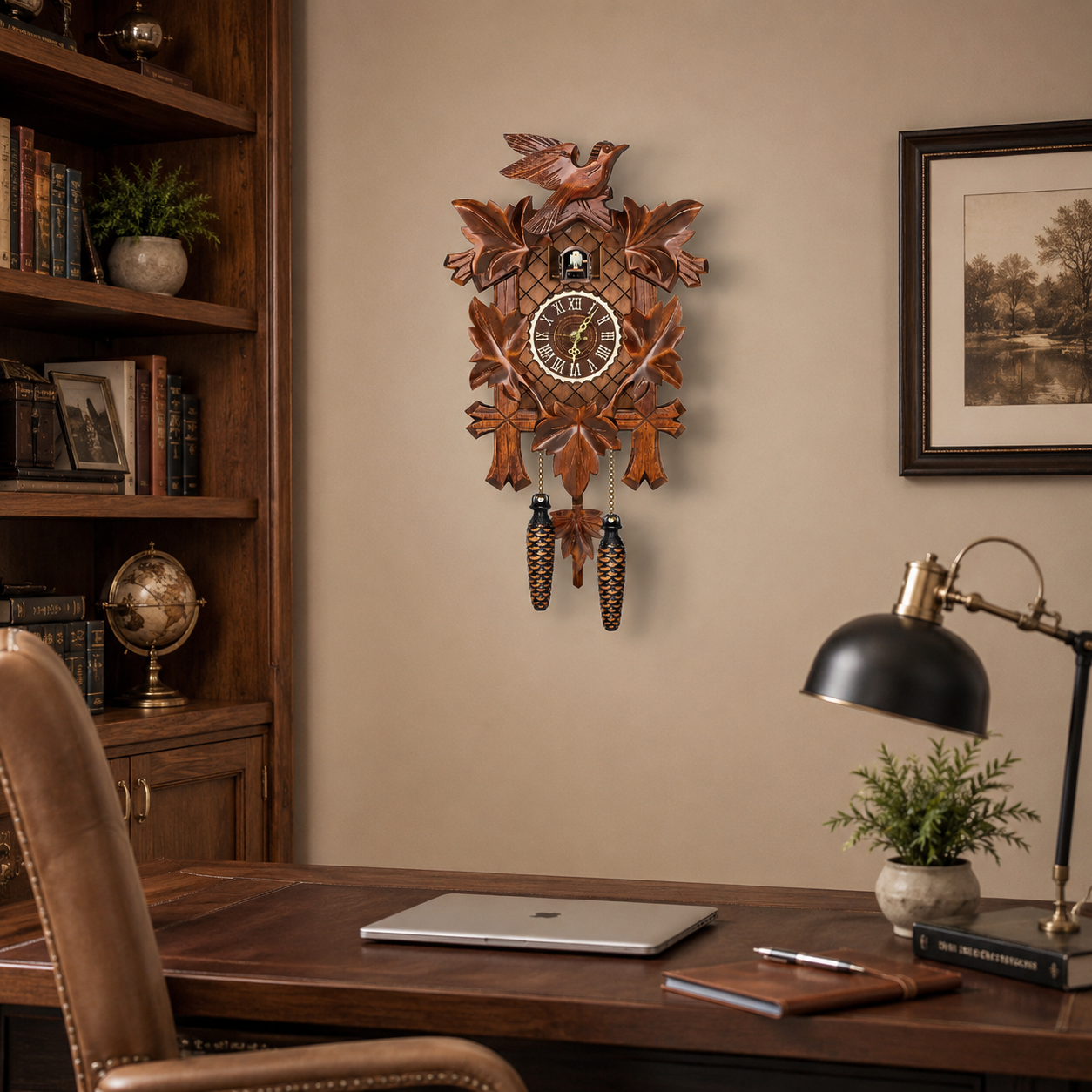 Chalet-Inspired Wooden Cuckoo Wall Clock