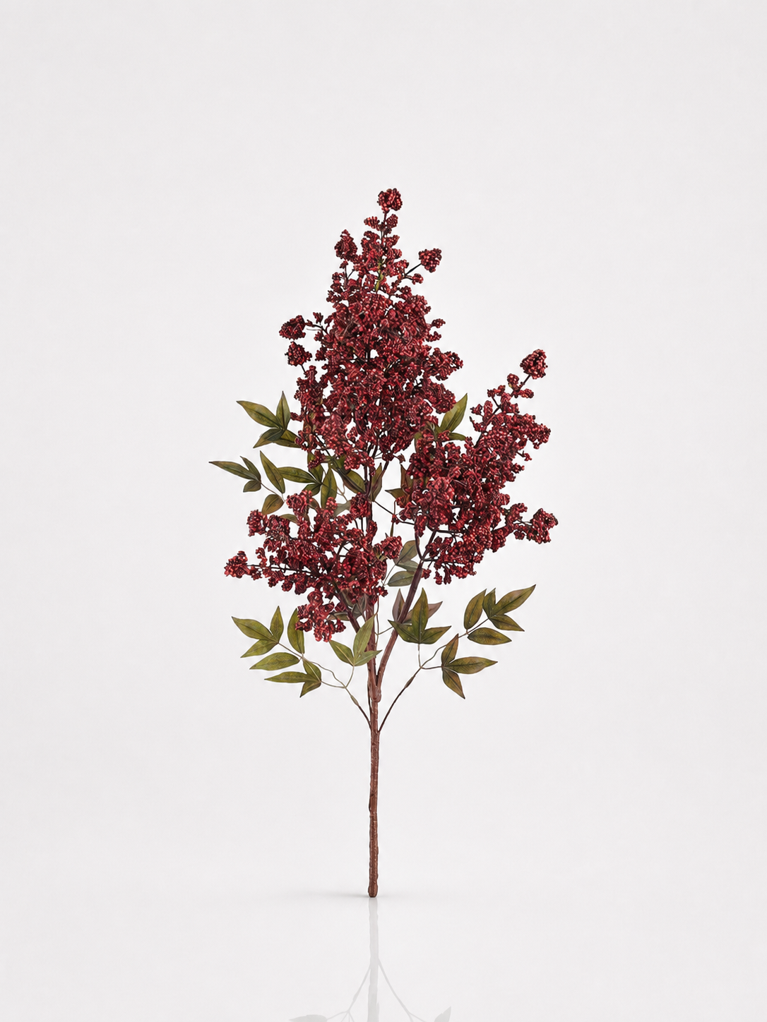 Burgundy Flower Winter Berry Stem - 47"