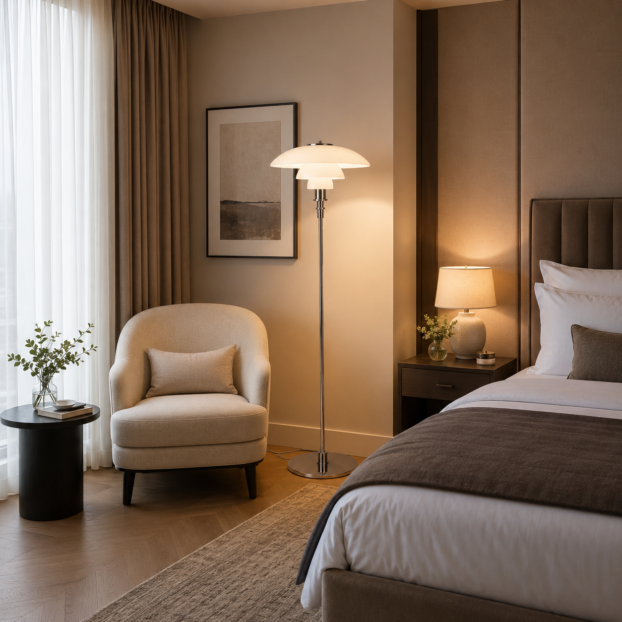 Glass Shade Standing Floor Lamp