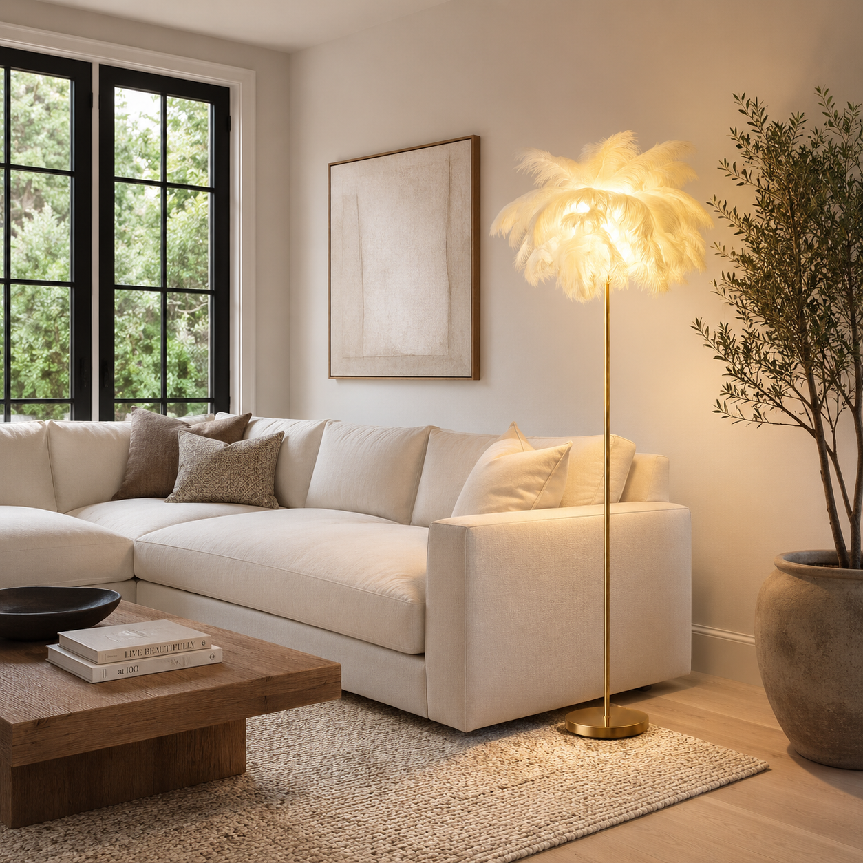 Feather Palm Floor Lamp