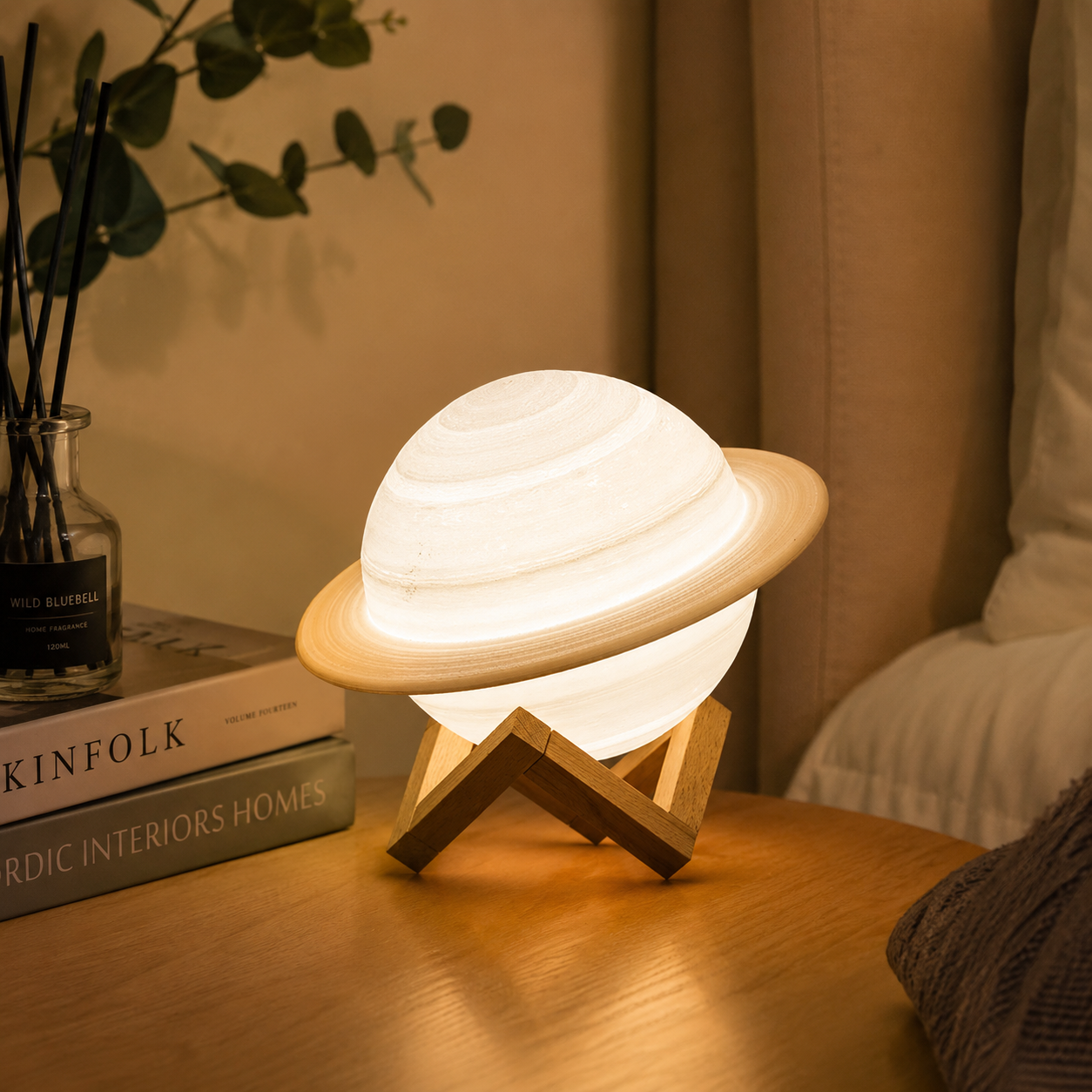 Saturna Glow Lamp | 3D Printed, Wireless, Adjustable Lighting
