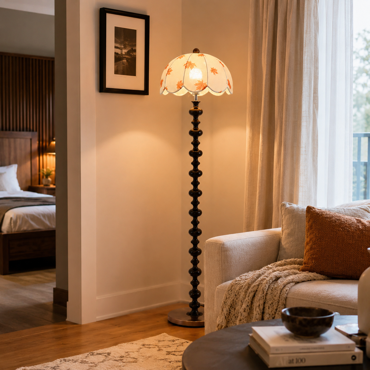 Nordic Arc Fabric Floor Lamp