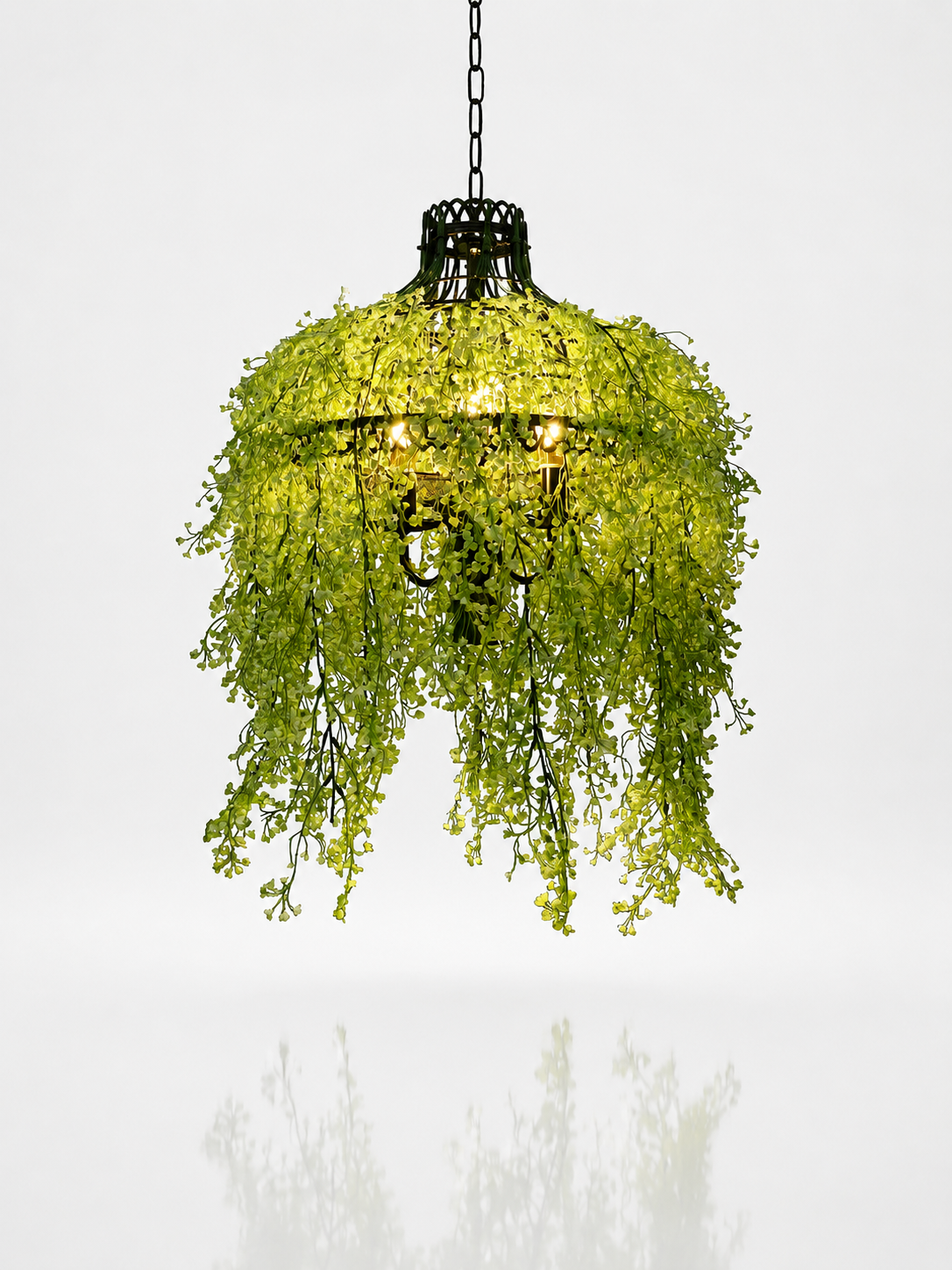 Botanical Vine 3-Light Modern Chandelier | Iron Frame Hanging Light