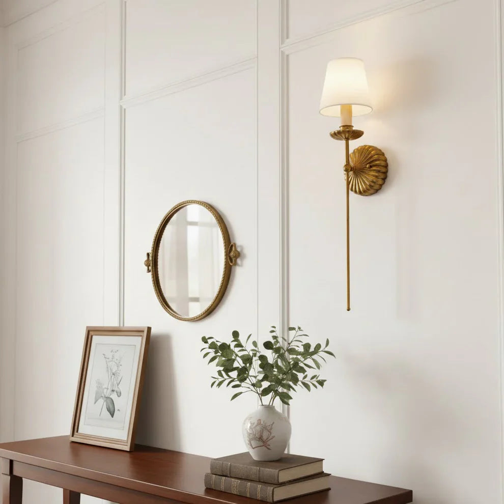 Vintage Gold Leaf Wall Lamp