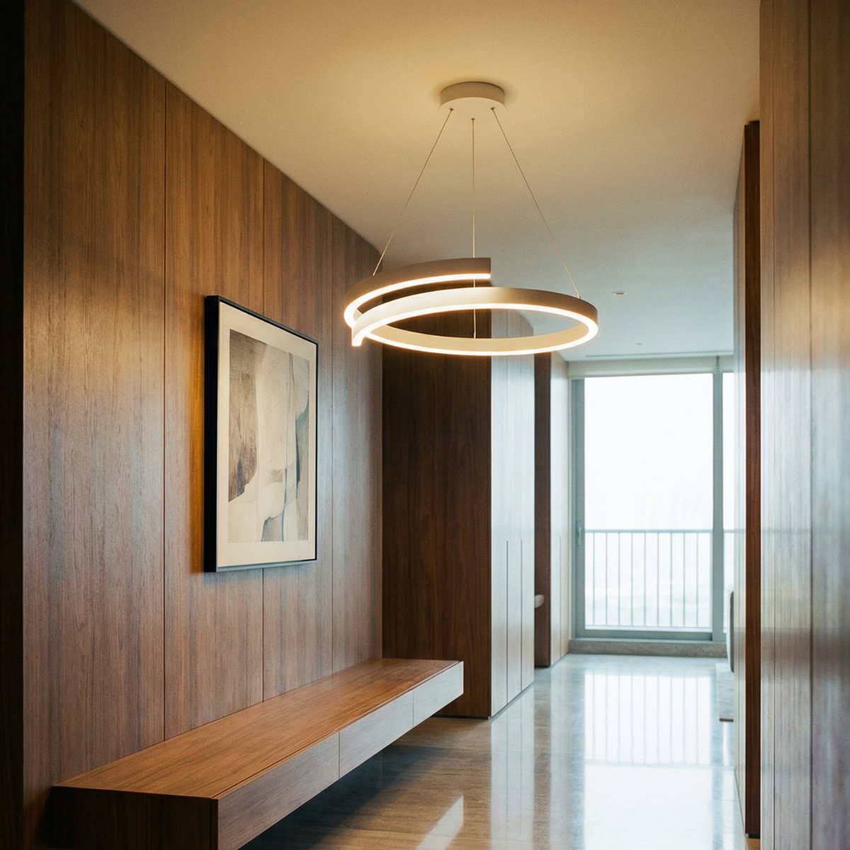 Velisse Chandelier Light | Elegant LED Double Ring Design