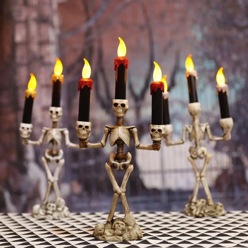 Bone Detail Candle Holder Centrepiece