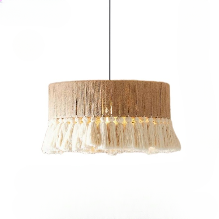 Handcrafted Bohemian Hemp Rope Tassel Chandelier