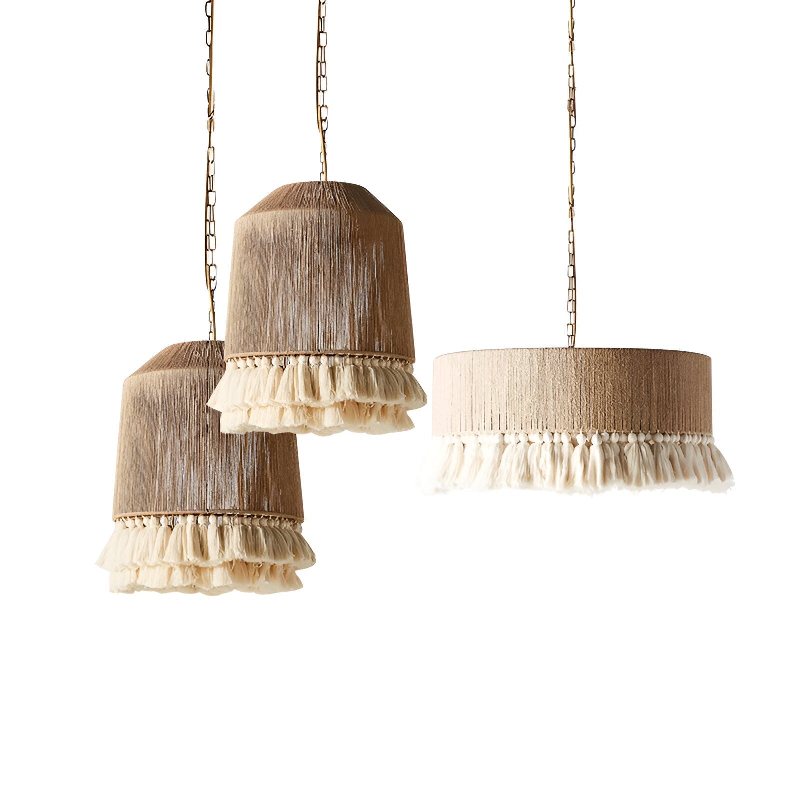Handcrafted Bohemian Hemp Rope Tassel Chandelier
