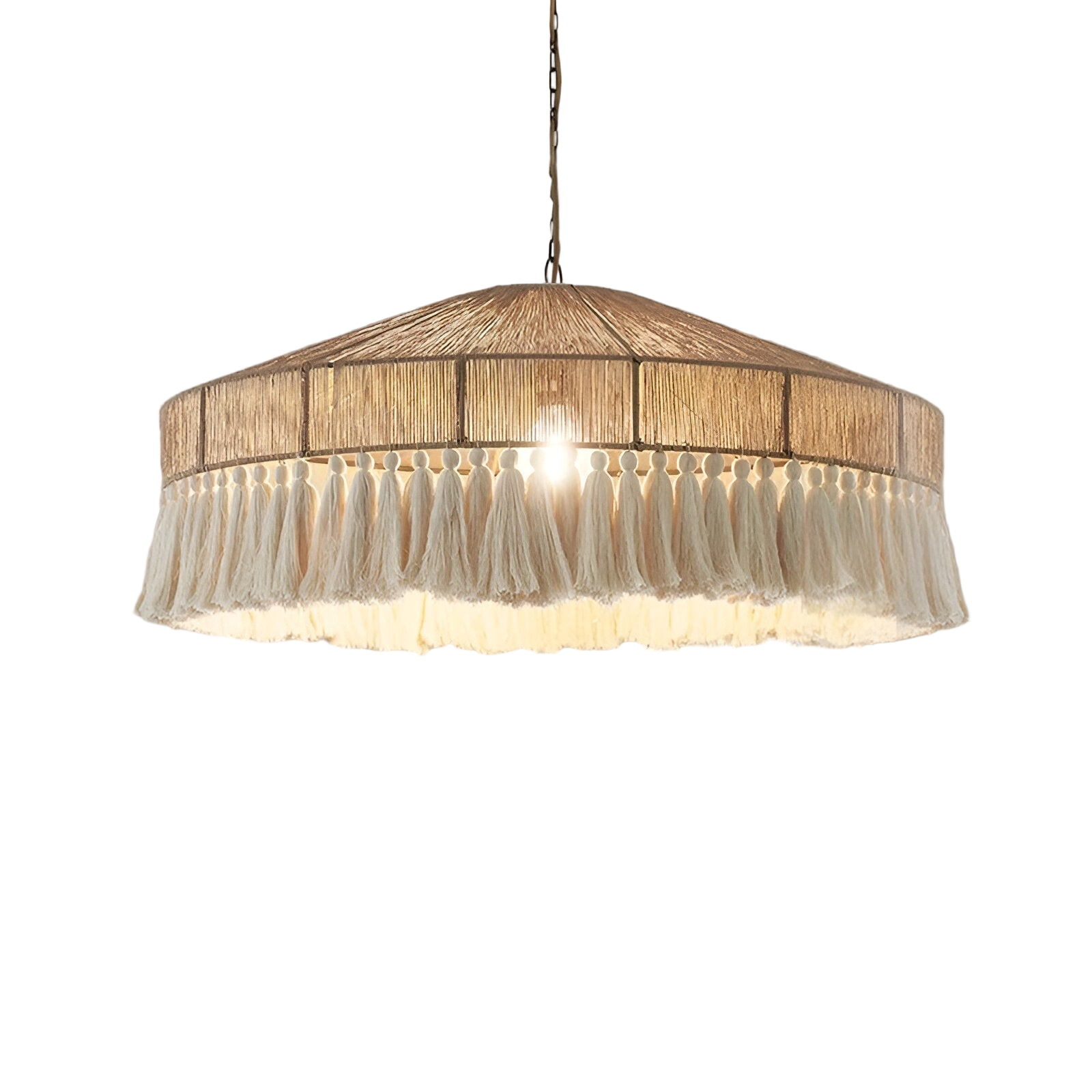 Handcrafted Bohemian Hemp Rope Tassel Chandelier