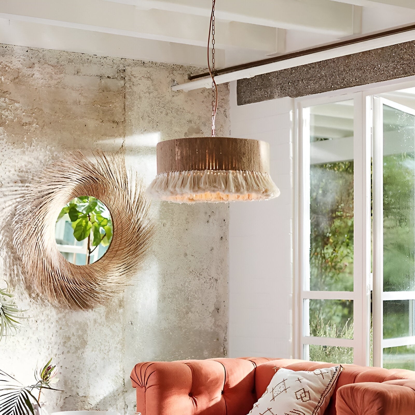 Handcrafted Bohemian Hemp Rope Tassel Chandelier