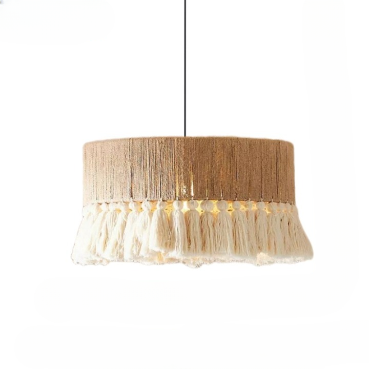 Handcrafted Bohemian Hemp Rope Tassel Chandelier