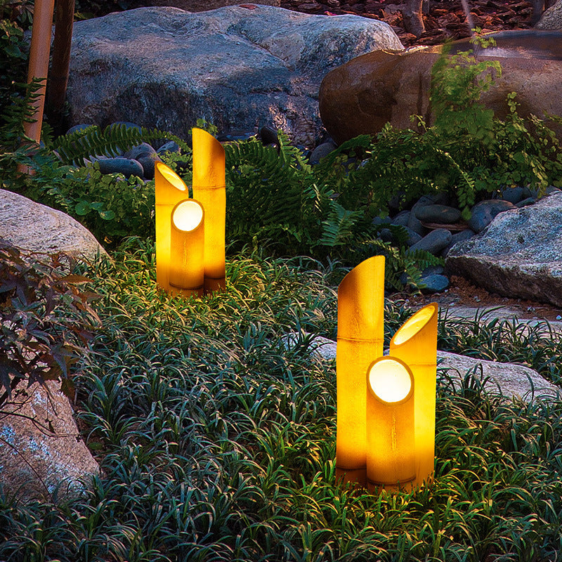 Solara Bamboo Garden Light | Resin LED Outdoor Landscape Lamp