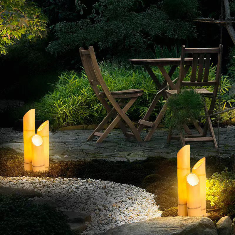 Solara Bamboo Garden Light | Resin LED Outdoor Landscape Lamp