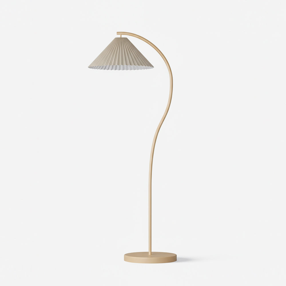Aureline Pleated Floor Lamp | Black Metal Standing Light with Adjustable Shade