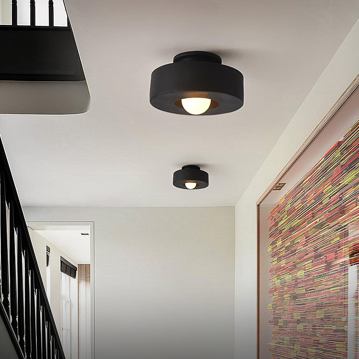Stacked Resin Flush Ceiling Lamp