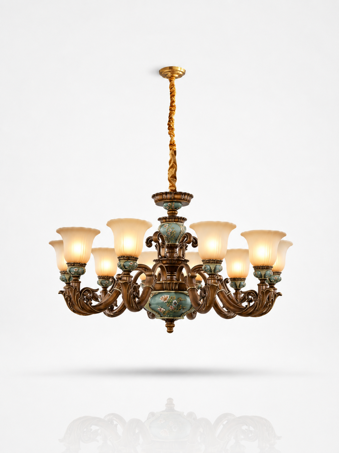 Vintage Floral Ceramic Chandelier