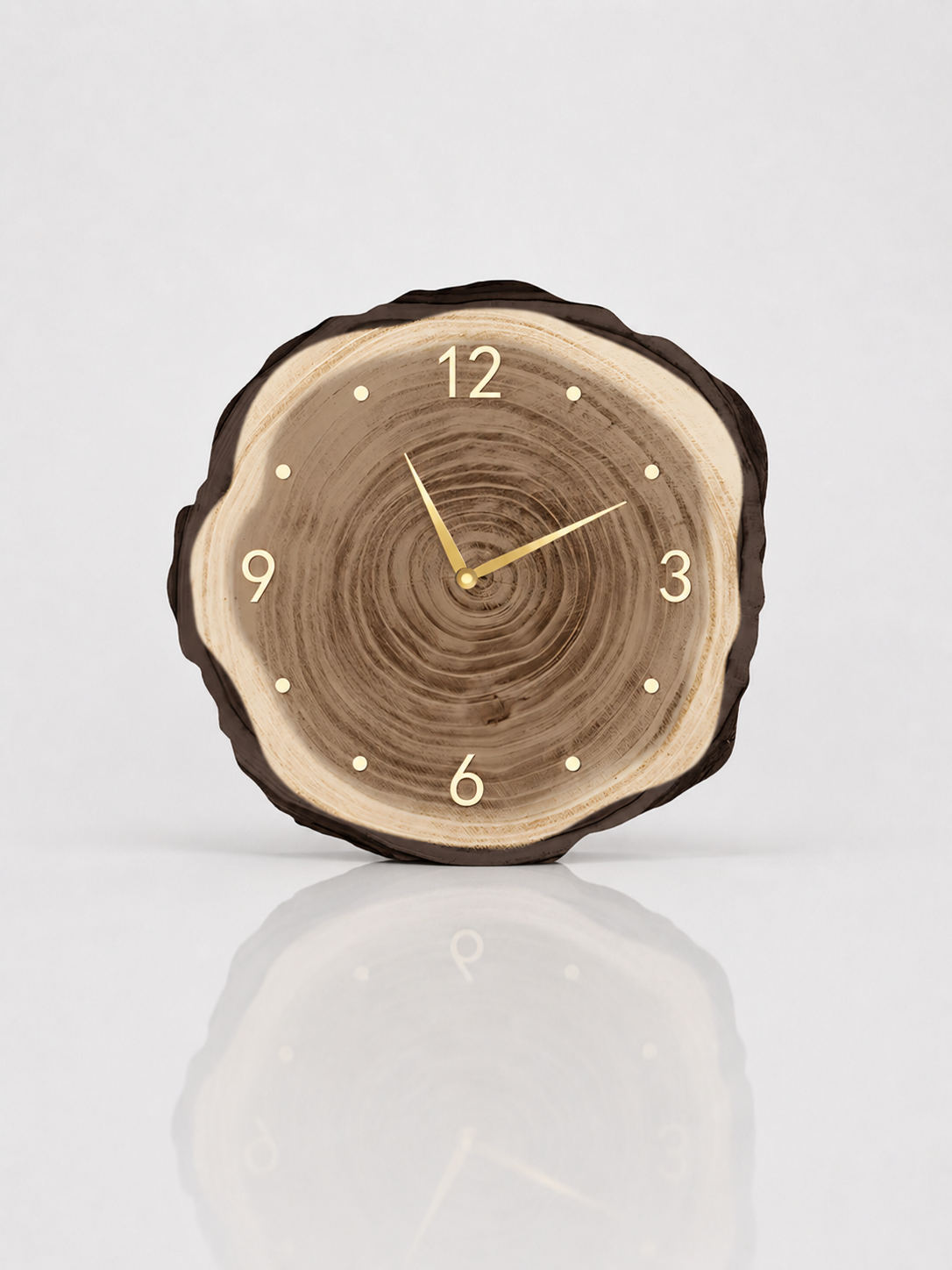 Natural Wood Grain LED Wall Clock