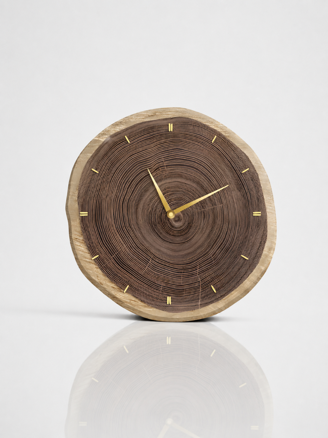 Natural Wood Grain LED Wall Clock