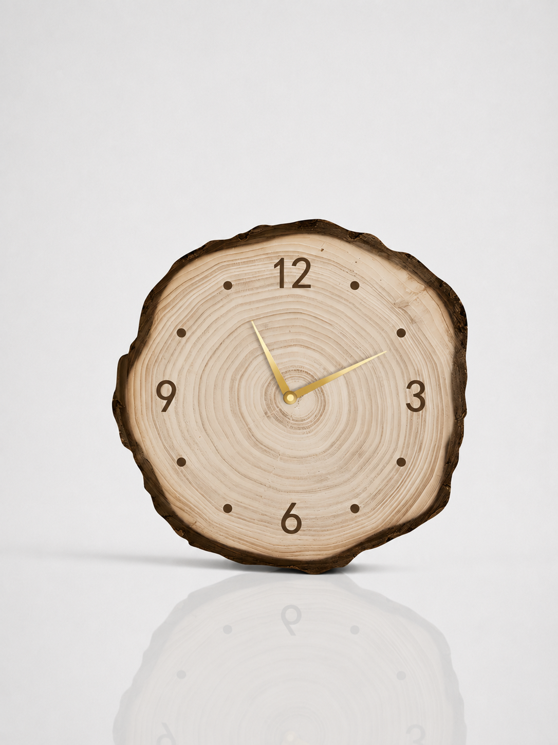Natural Wood Grain LED Wall Clock