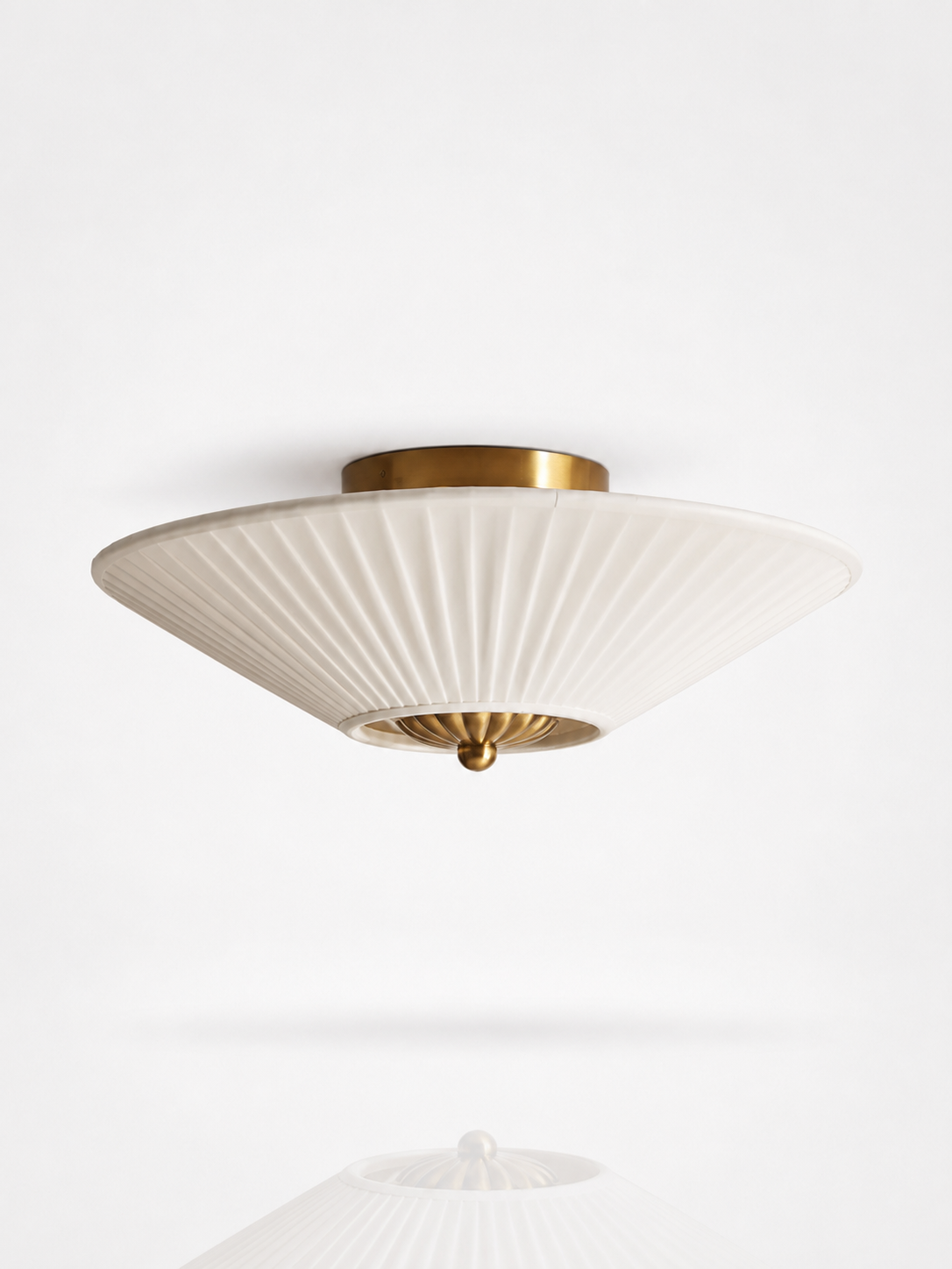 Ivory Fabric Flush Mount Ceiling Light