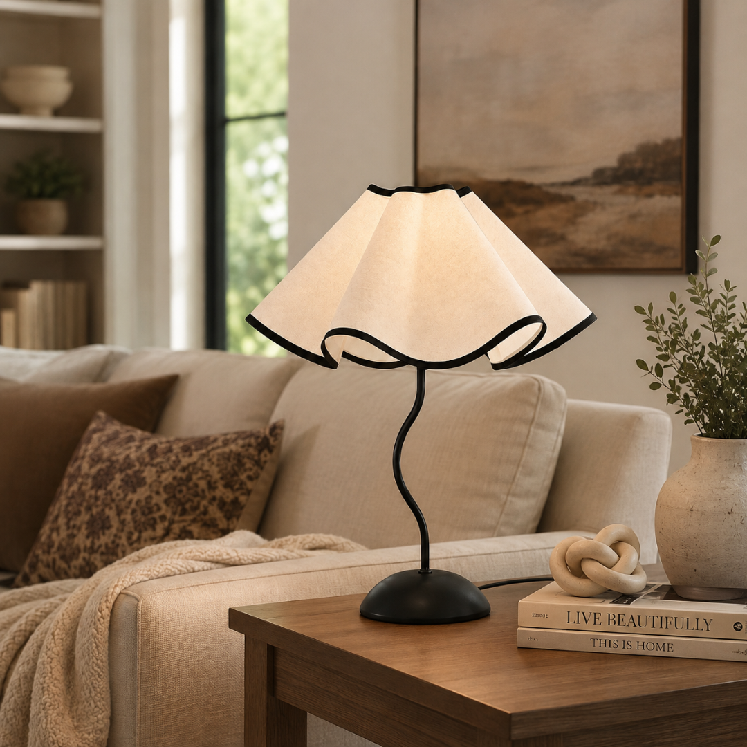Pleated Fabric Shade Table Lamp