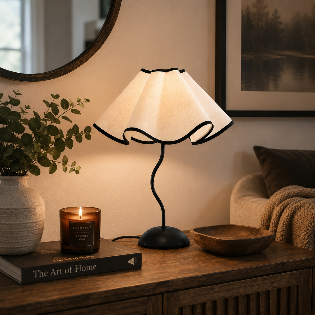 Pleated Fabric Shade Table Lamp