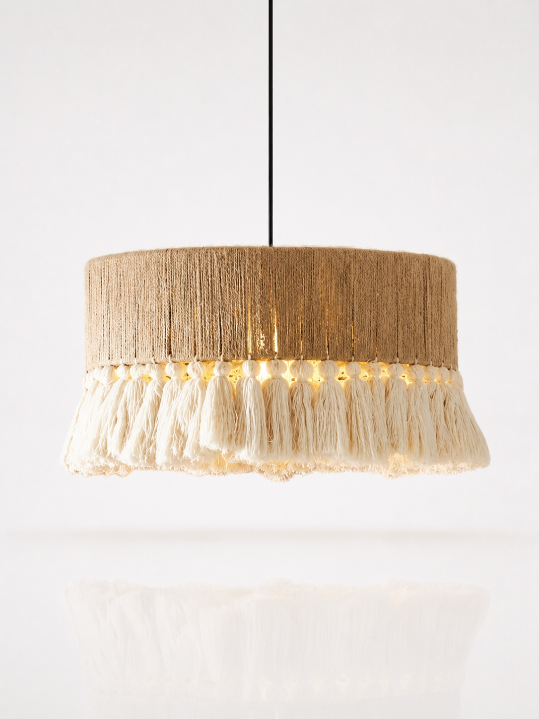 Handcrafted Bohemian Hemp Rope Tassel Chandelier
