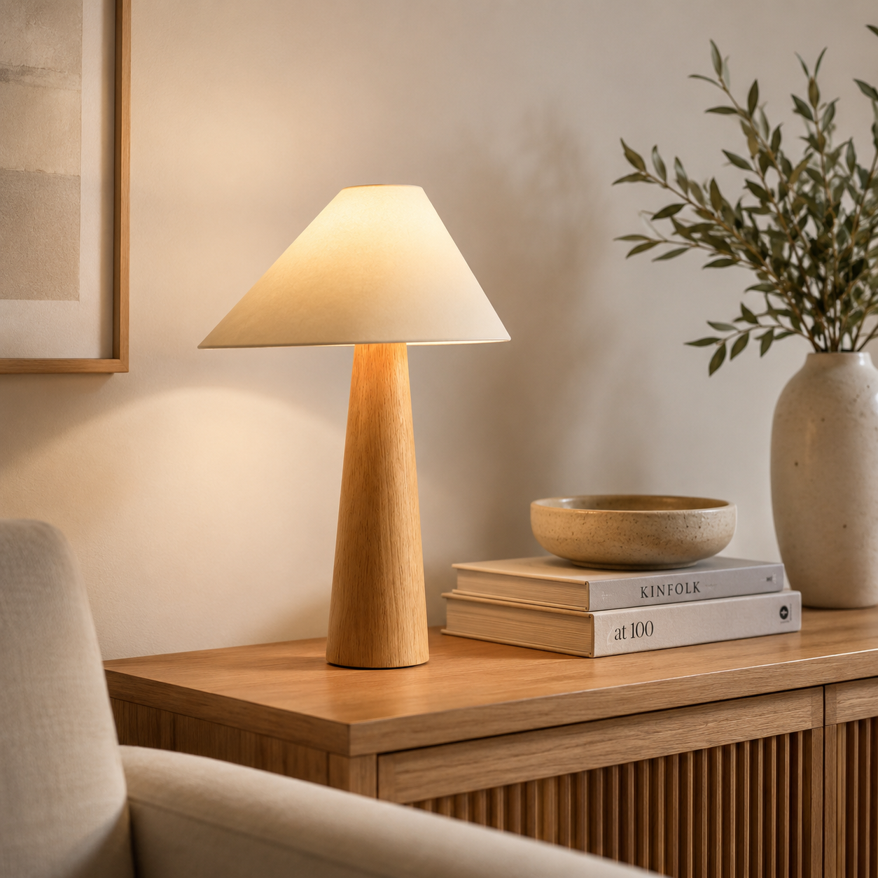 Wood Reading Table Lamp