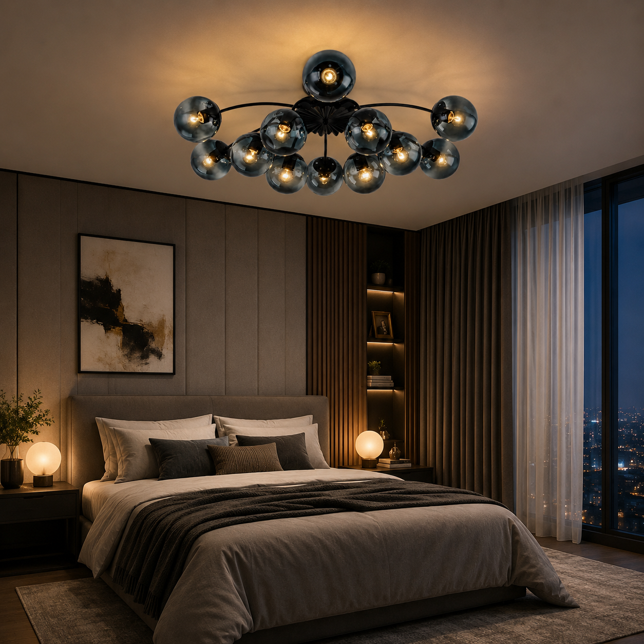 Azure Bloom Bubble Chandelier