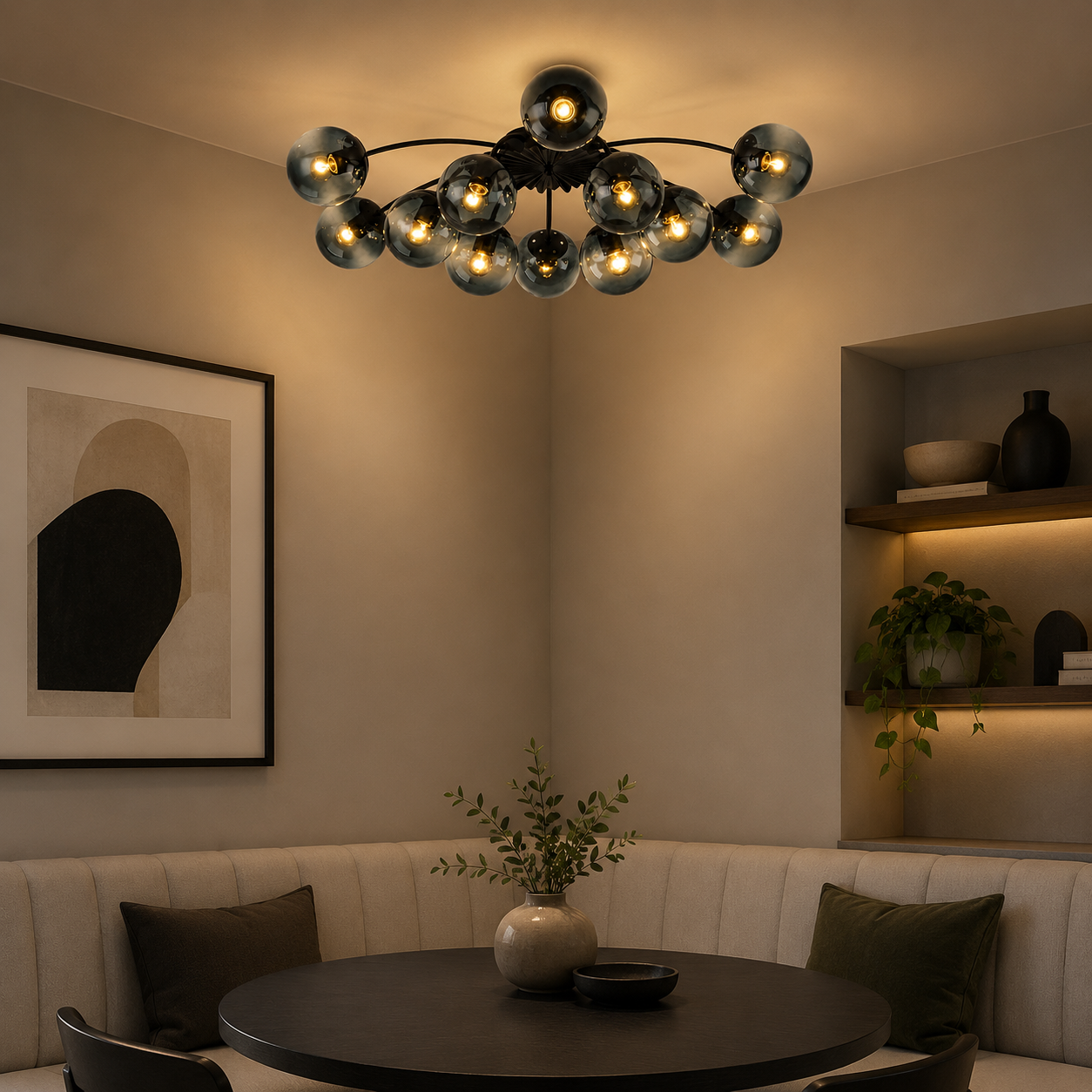 Azure Bloom Bubble Chandelier