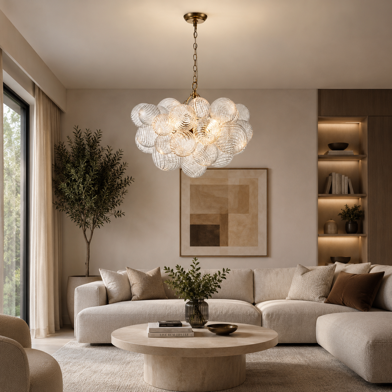 Celeste Cluster Glass Globe Chandelier
