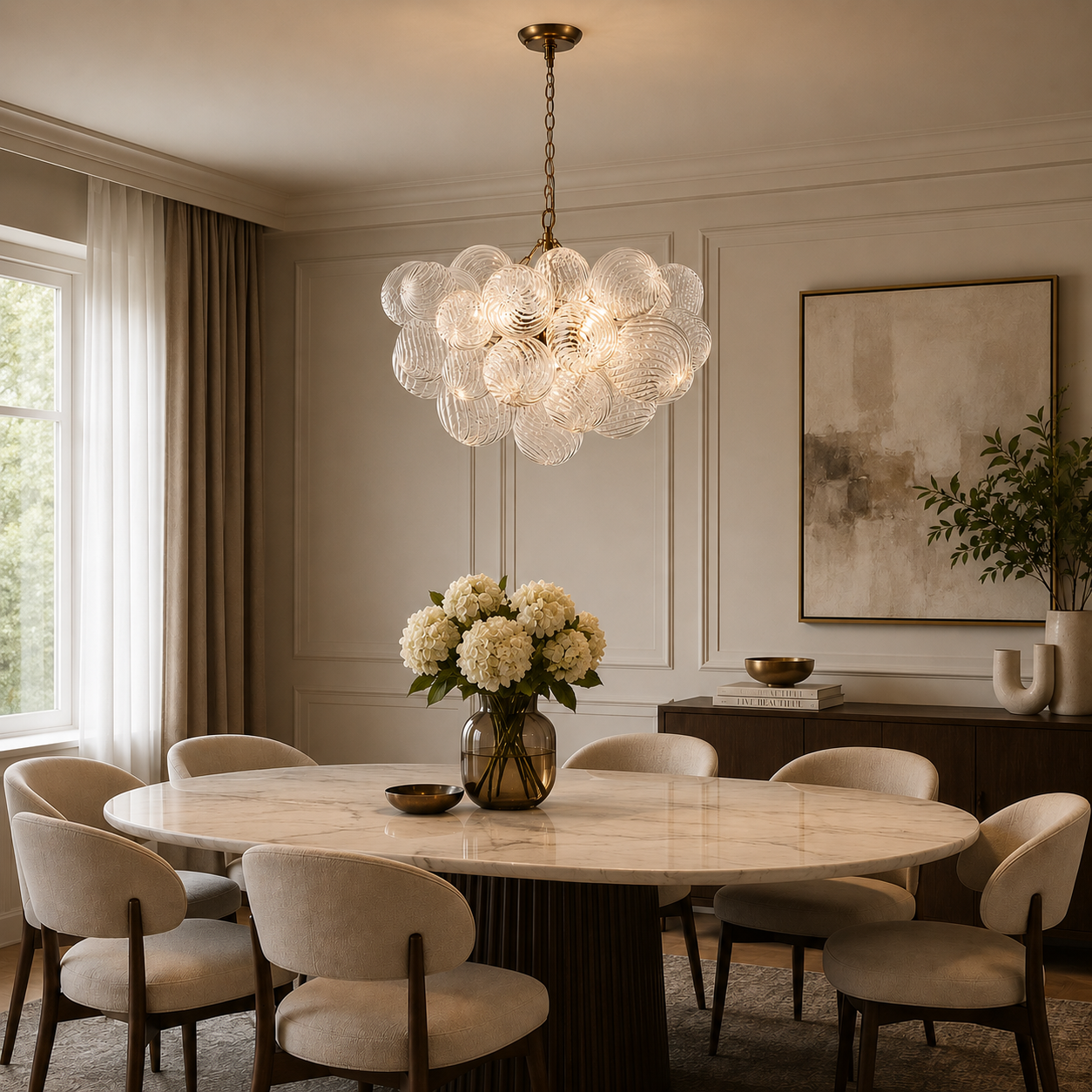 Celeste Cluster Glass Globe Chandelier