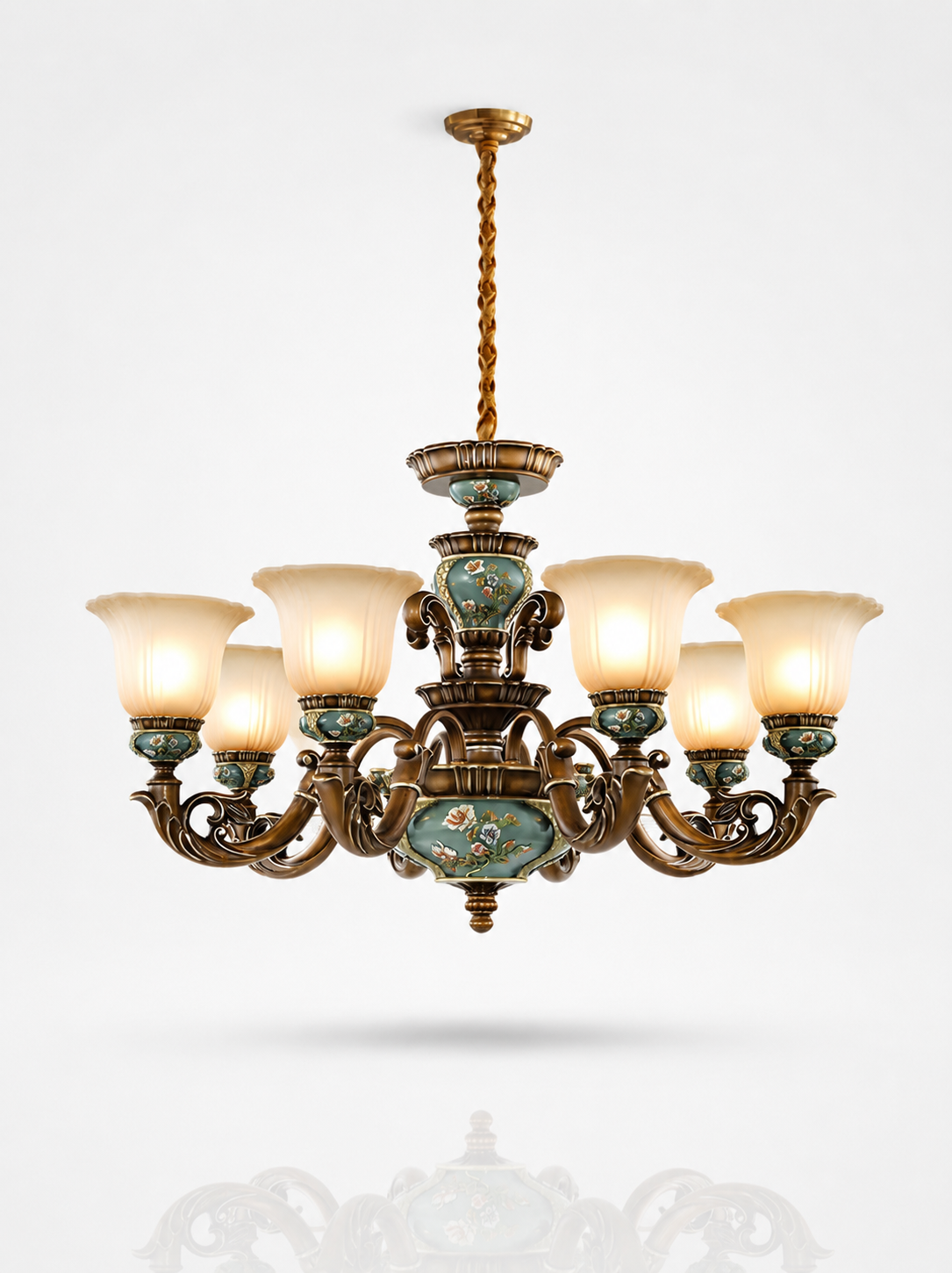 Vintage Floral Ceramic Chandelier