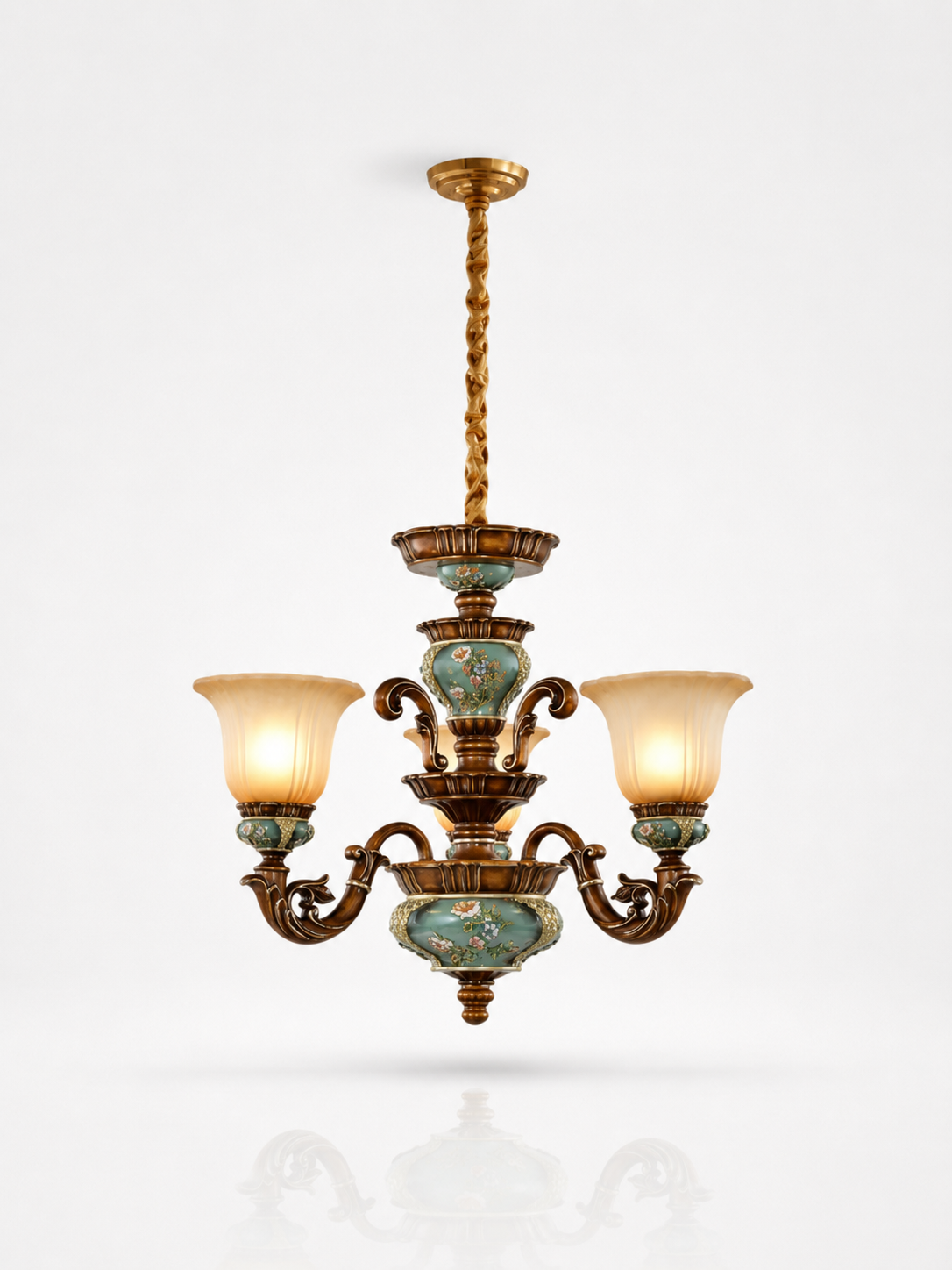 Vintage Floral Ceramic Chandelier
