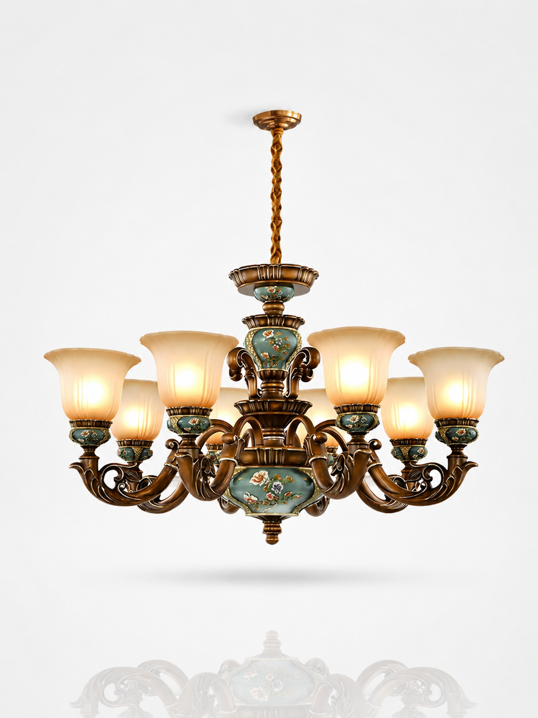 Vintage Floral Ceramic Chandelier