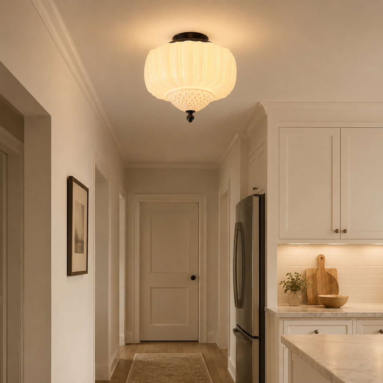 Geometric Drum Flush Mount Ceiling Lamp