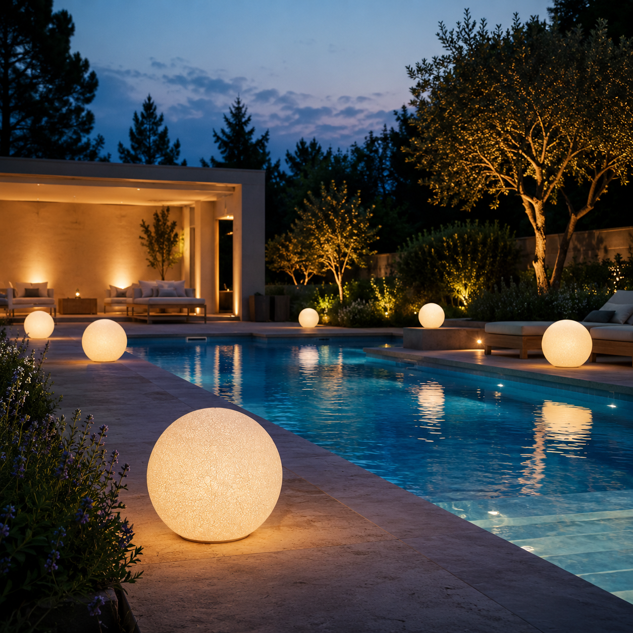 Lunara Moon Globe Pillar Outdoor Light